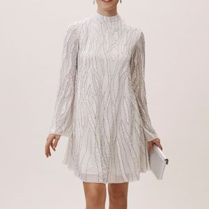 NWT BHLDN x Anthro Long Sleeve Beaded Dress Sz 12